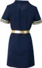 Pilotin Stewardess Kostüm Kleid mit Gürtel Gr. 38 Blau Produktbild-Vorschau 3