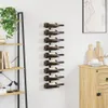 vidaXL Wand-Weinregal für 9 Flaschen Schwarz Eisen Produktbild-Vorschau 9