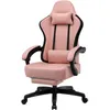 A pink gaming chair is shown from a front-facing diagonal angle, isolated on a white background. Produktbild-Vorschau