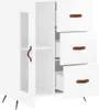 A white sideboard with brown handles is shown against a white background. Náhľad obrázku produktu