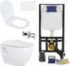 Creavit Hänge WC Set Weiß spülrandlos mit Edelstahl Bidet, Produktbild-Vorschau 1