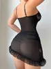 Hot Babydoll Dessous Set – Schwarze Spitze & Mesh Set mit Produktbild-Vorschau 3