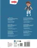 A doll wearing a tiger-themed outfit is shown against a blue background, with text describing the outfit in multiple languages. Produktbild-Vorschau