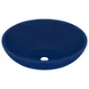 s Ovales Waschbecken Matt Dunkelblau 40x33 cm Keramik Produktbild-Vorschau 1