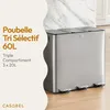 CASABEL Poubelle Tri Sélectif 3x20L, Acier Inox Chrome, Voir les images du produit 3