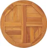 A close-up, overhead view of a round wooden table top with a geometric pattern. Náhled obrázku produktu