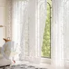 2 Stück Vorhänge Weiß Transparente Jacquard Schmetterling Produktbild-Vorschau 1