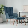 vidaXL Relaxačné kreslo s taburetom Blue Velvet Náhľad obrázku produktu 1