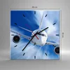 Wanduhr - Quadrat - Glasuhr - Luftfahrt Flugzeug Flug - Produktbild-Vorschau 3