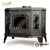 A black cast iron wood stove is shown in a studio setting with a white background. Náhľad obrázku produktu