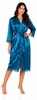 Damen Satin Morgenmantel lang mit Spitze – Kimono Produktbild-Vorschau 4