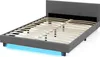 COSTWAY 140x200cm Lit rembourré avec éclairage LED, Lit Voir les images du produit 1