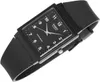 A black rectangular Casio watch with a black strap, shown from a diagonal angle against a white background. Anteprima dell’immagine prodotto