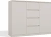 A neutral studio shot of a beige dresser with four drawers. Podgląd zdjęcia produktu