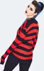 Jawbreaker Strickjacke Red Striped Oversized Cardigan Punk Produktbild-Vorschau 3