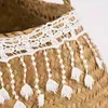 Korb aus Seegras mit Spitzenborte natur weiß 40x30cm Produktbild-Vorschau 3