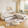 Letto a terra a forma di L, 90x200 cm, con letto estraibile Anteprima dell’immagine prodotto 3