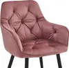 Chaise - Leobert - Jork - Velours Rose/Pieds Noirs Voir les images du produit 6