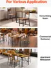 Three different scenes showcasing dining sets in various settings: a home dining room, a commercial restaurant, and an apartment. Anteprima dell’immagine prodotto
