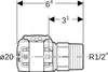 Geberit GE FlowFit, Übergang, AG, SiBr, d20mm, R1/2, 1 Stk. Produktbild-Vorschau 5