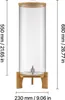 A tall, clear glass beverage dispenser with a bamboo lid and a wooden stand, featuring a silver spigot. Produktbild-Vorschau