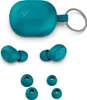 A set of teal JBuds Mini True Wireless Earbuds with their charging case and extra ear tips, all displayed against a white background. Anteprima dell’immagine prodotto