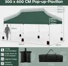 A diagram illustrating the dimensions and features of a pop-up pavilion. Produktbild-Vorschau