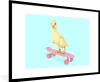 MuchoWow® Gerahmtes Poster Ente - Küken - Skateboard - Blau Produktbild-Vorschau 1