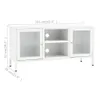 TV-Schrank Weiß 105x35x52 cm Stahl und Glas Produktbild-Vorschau 10