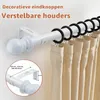 L-förmige Gardinenstange Weiß, verstellbar, Metall, 25 mm Produktbild-Vorschau