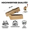 Marketing image showing firewood with text and icons highlighting its features and quality. Produktbild-Vorschau