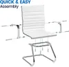 An exploded view of a white office chair showing its parts and assembly. Produktbild-Vorschau