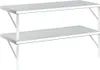 Two silver shelves are mounted on white brackets against a white background. Produktbild-Vorschau