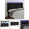 The Living Store LED Kopfteil Schwarz 183x16x118/128 cm Produktbild-Vorschau 7