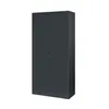 A dark gray metal filing cabinet with sliding doors is shown against a white background. Produktbild-Vorschau