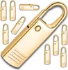 Set di 10 targhette in metallo dorato per tirazip Anteprima dell’immagine prodotto 1