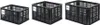 Three black plastic crates of different sizes are displayed on a white background. Anteprima dell’immagine prodotto