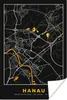 MuchoWow® Poster Hanau - Karte - Gold - Deutschland - Produktbild-Vorschau 1