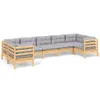 vidaXL 7-tlg. Garten-Lounge-Set mit Grauen Kissen Produktbild-Vorschau 9