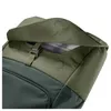 A close-up view of the top flap of a green backpack. Produktbild-Vorschau