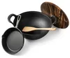 Gusseisen Wok 5 L mit Holzdeckel, Pfanne 18,5 cm & Produktbild-Vorschau 1