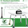VOUNOT® Duschhocker höhenverstellbar 38–52cm, ergonomischer Produktbild-Vorschau 4