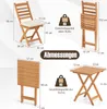 Diagrams showing dimensions and weight capacity of a wooden bistro set. Anteprima dell’immagine prodotto