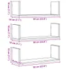 Wandregale 3 Stk. Betongrau 58x18x18 cm Holzwerkstoff Produktbild-Vorschau 10