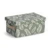A storage box with a lid and a leaf pattern. Anteprima dell’immagine prodotto