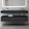 doporro Mobile Bagno Sospeso 150cm Antracite Opaco con Anteprima dell’immagine prodotto 3