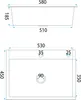 Technical drawings of a sink with dimensions. Náhled obrázku produktu