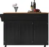Wózek kuchenny czarny 129x46(71)x91,5 cm z opuszczanym Podgląd zdjęcia produktu 14