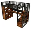 Metaal hoogslaper 90 x 200 cm met kledingkast, opbergtrap, Productafbeelding-voorbeeld 17