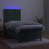 Boxspringbett mit Matratze & LED Dunkelgrün 90x200 cm Samt Produktbild-Vorschau 4